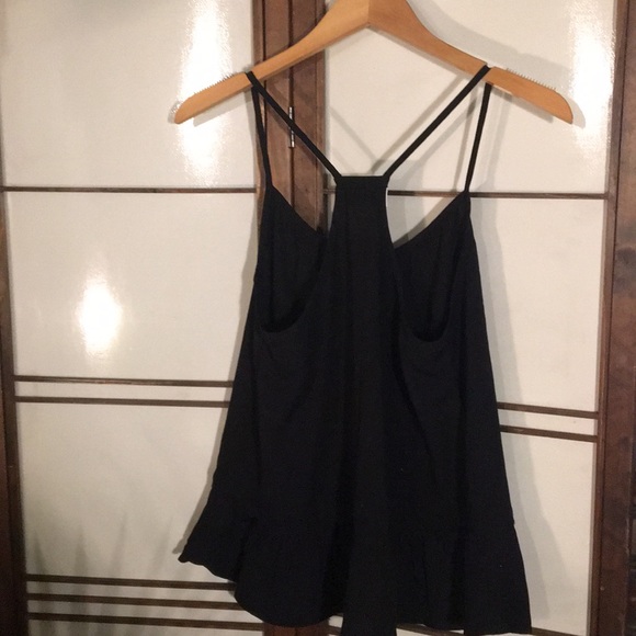 Black Peplum Racerback Blouse - Picture 3 of 4